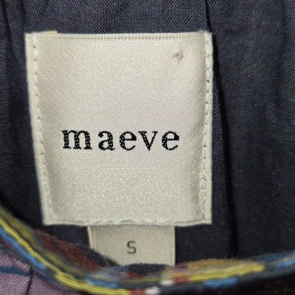 Maeve Anthropologie Jacie Multicolor Plaid Cotton A-Line Midi Skirt Pockets - Picture 10 of 13